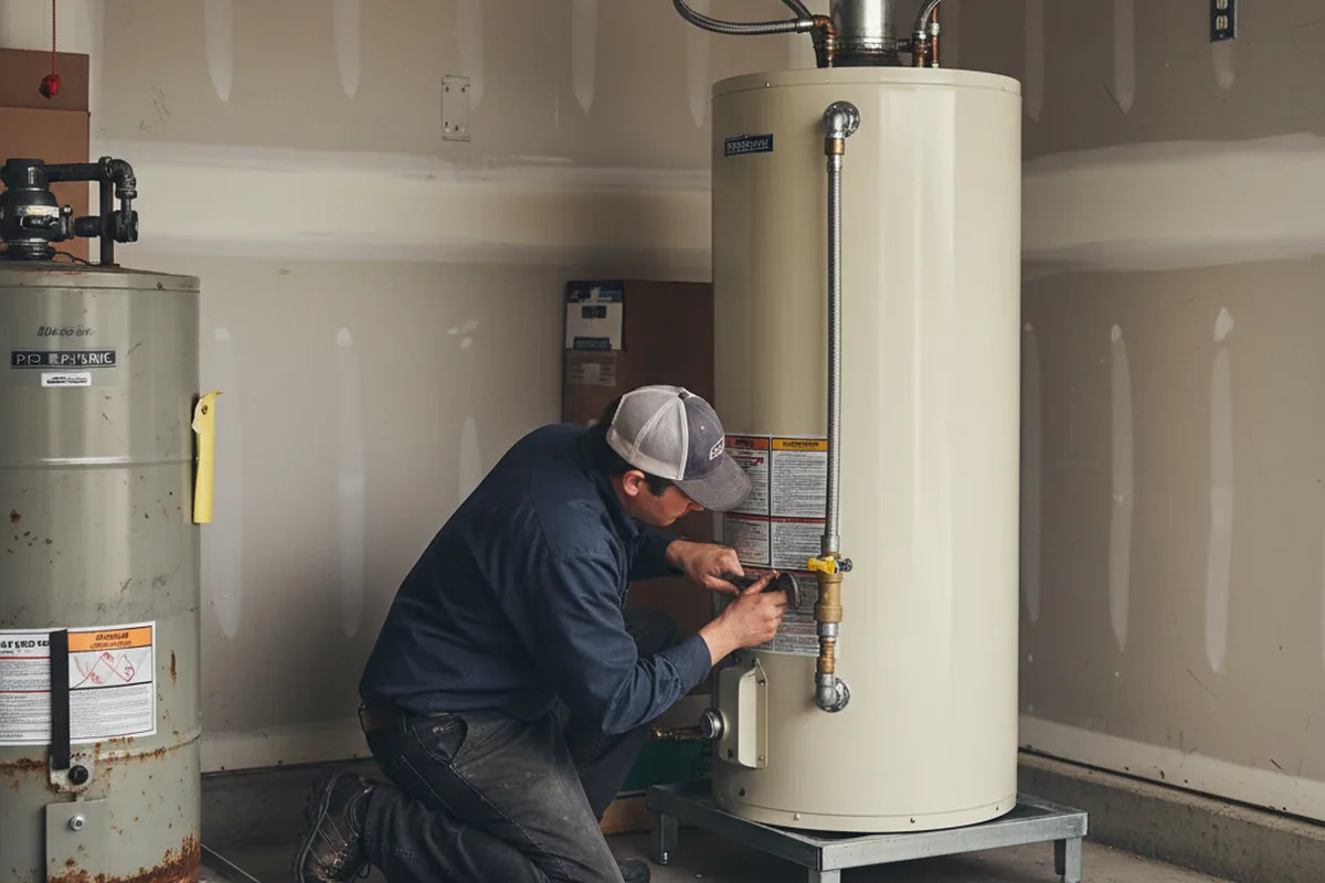 Water heater and shutoff valve replacement in Byfield