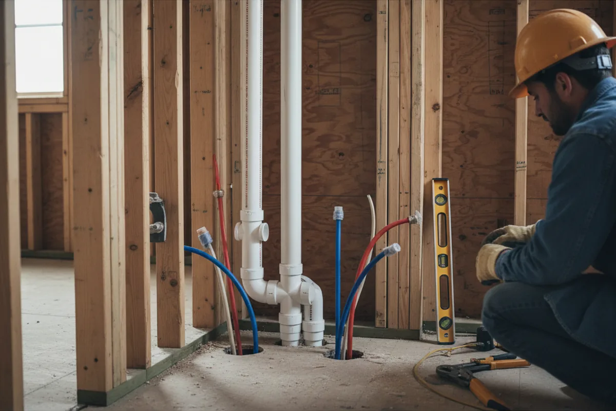 Drain and supply rough-in during Garbage Disposal Repair in Byfield